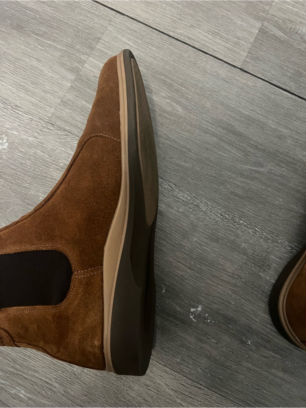 Men's Suede Chelsea Boots in Brown - Picture 2 of 4